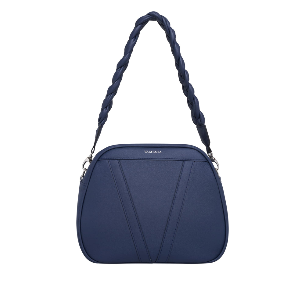 Medium sized Shoulder Bag made of nappa leather dark blue